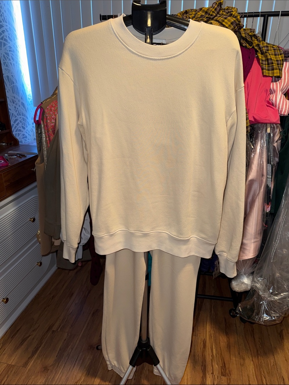Cotton Citizen Cream Sweatshirt and Joggers Set